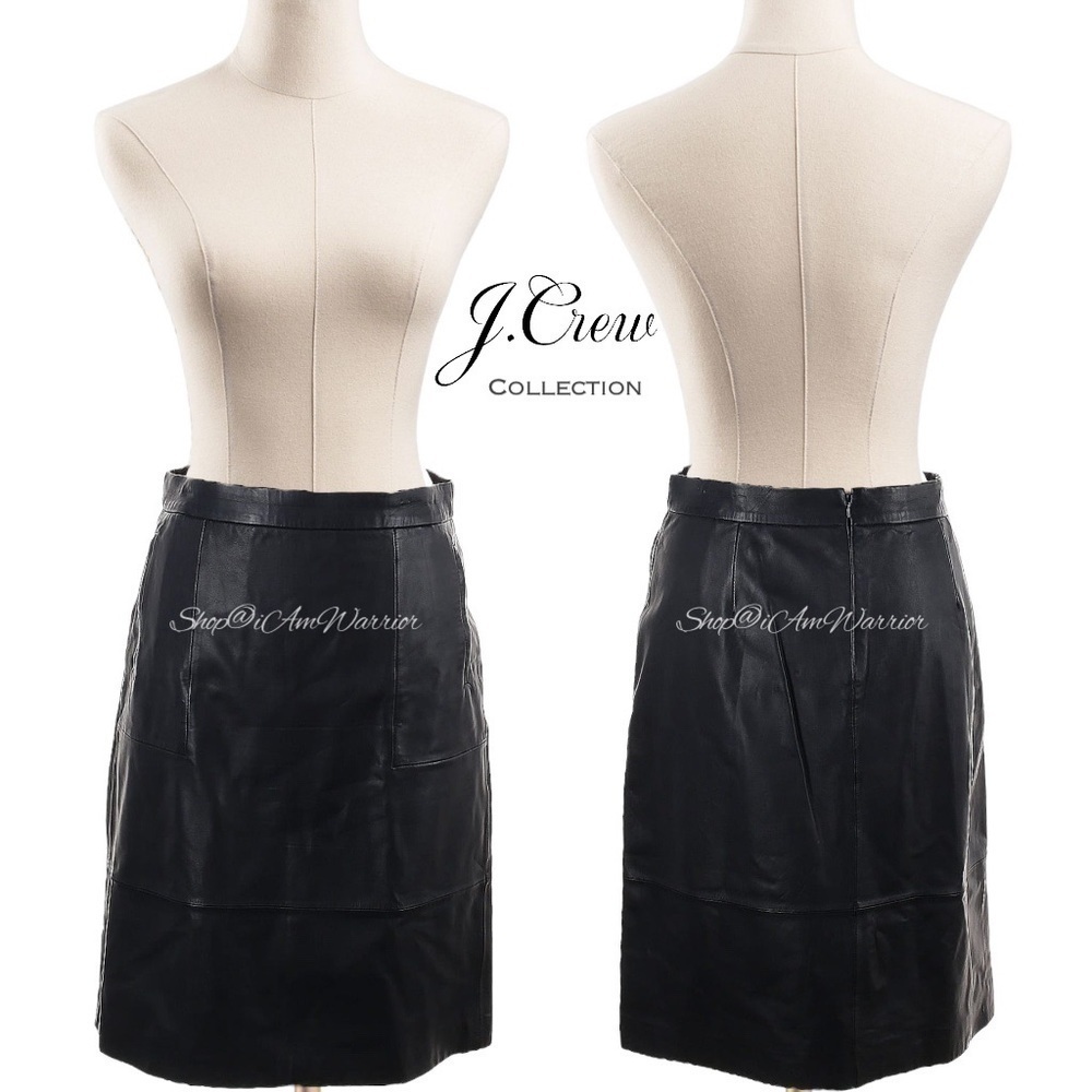 J.Crew Collection NWT genuine leather a-line midi-skirt *shop@iamwarrior - Picture 6 of 13